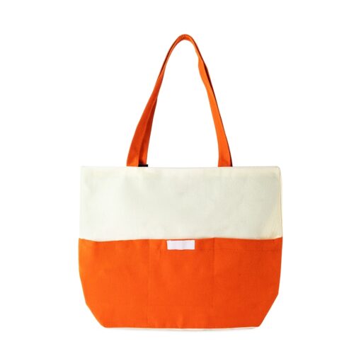 Sacola Com Logo De Lona na cor laranja