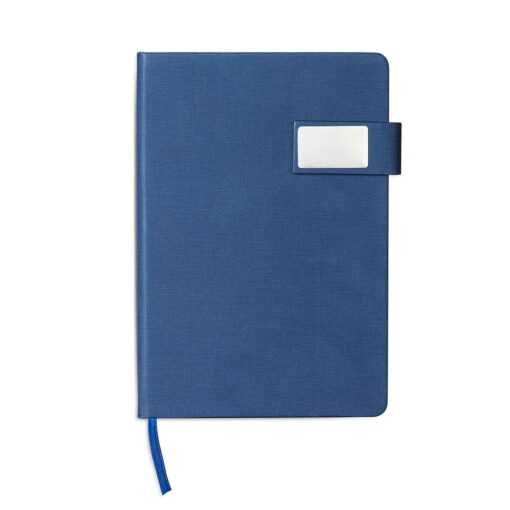Caderneta Personalizada Couro Sintético na cor azul