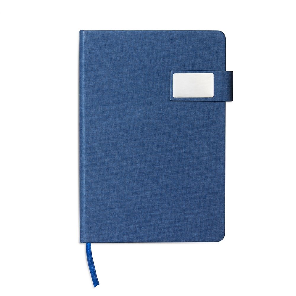 CADERNETA COURO SINTÉTICO SPX-19050-AZE NA COR AZUL