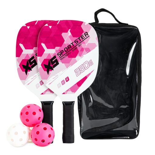 Kit Raquetes Personalizado Madeira - Rosa | Brindes Brasil