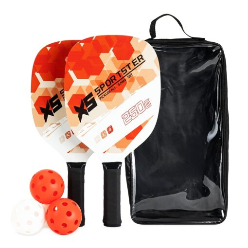 Kit Raquetes Personalizado Madeira - Vermelho