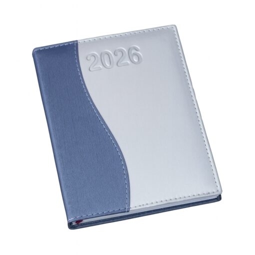 Agenda Personalizada Diária 2027 - azul com detalhes em prata