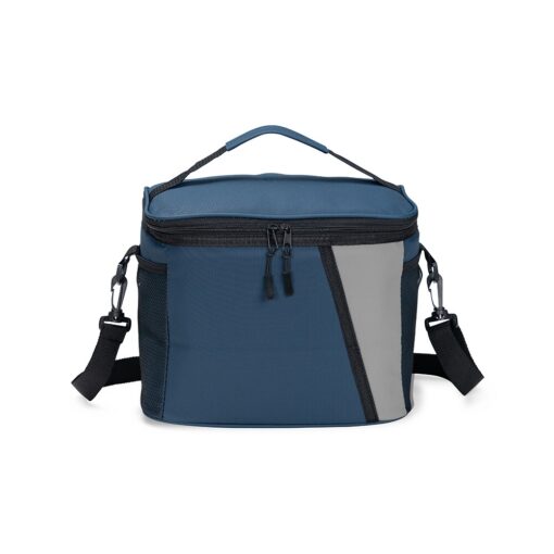 Bolsa Para Brindes Térmica 12L - azul com detalhes em cinza