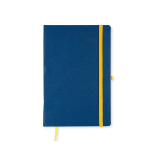 Caderneta Promocional Percalux Com Pauta - azul com detalhes em amarelo