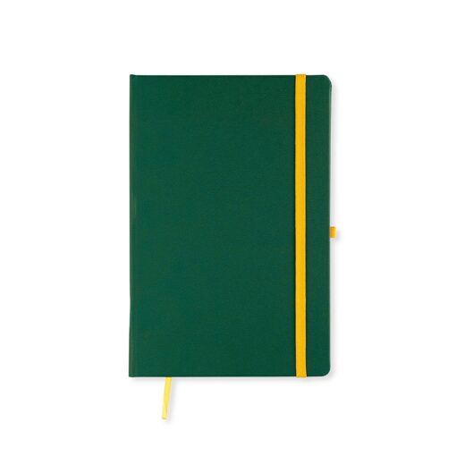 Caderneta Para Brindes Percalux Com Pauta - verde com detalhes em amarelo