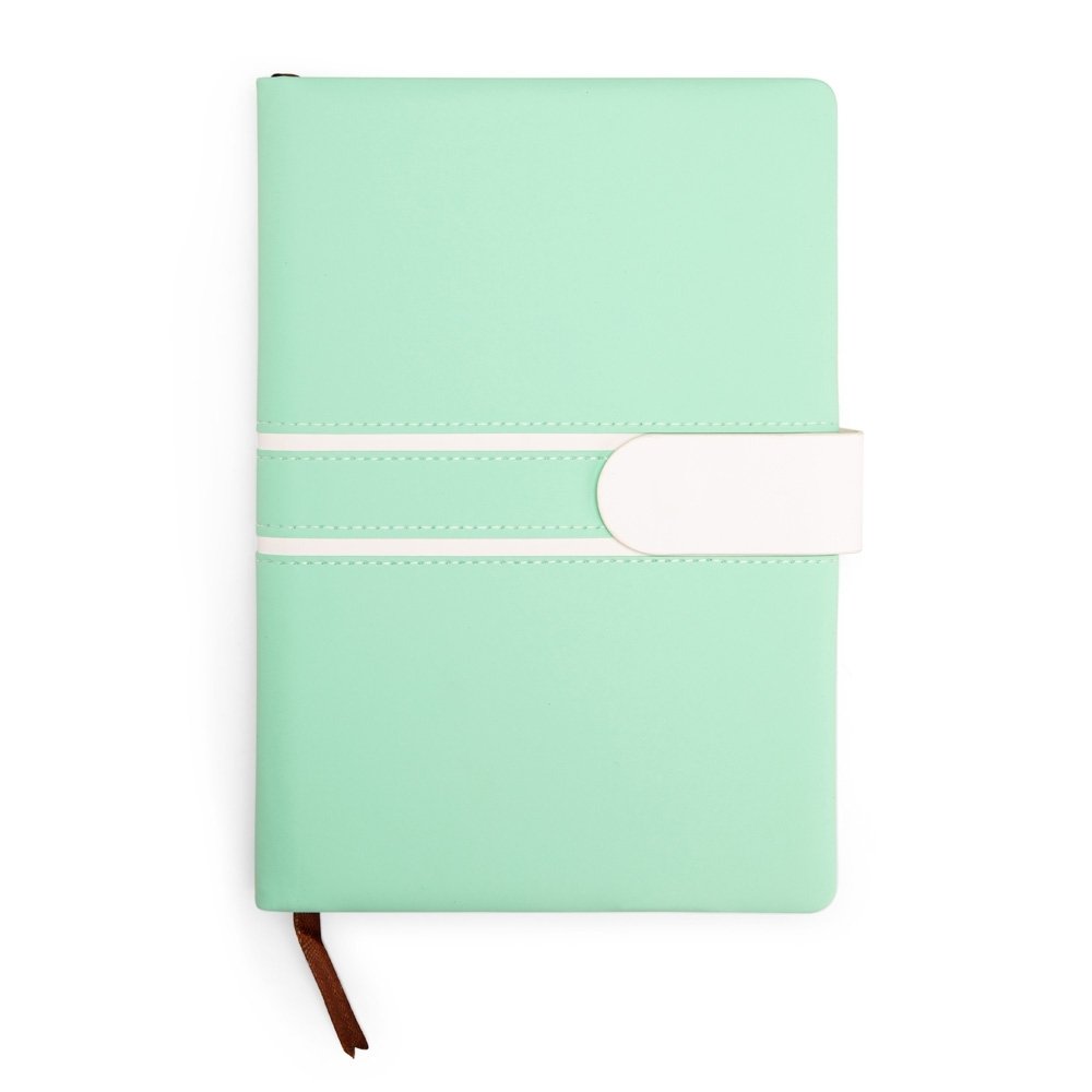 Caderneta Personalizada Couro Sintético - Verde/Branco