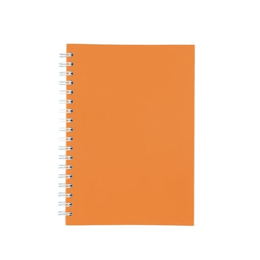 Caderno Para Brindes Capa Fosca Com Pauta na cor laranja