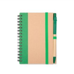 CADERNO ECOLÓGICO COM CANETA SPX-19136-VD NA COR VERDE