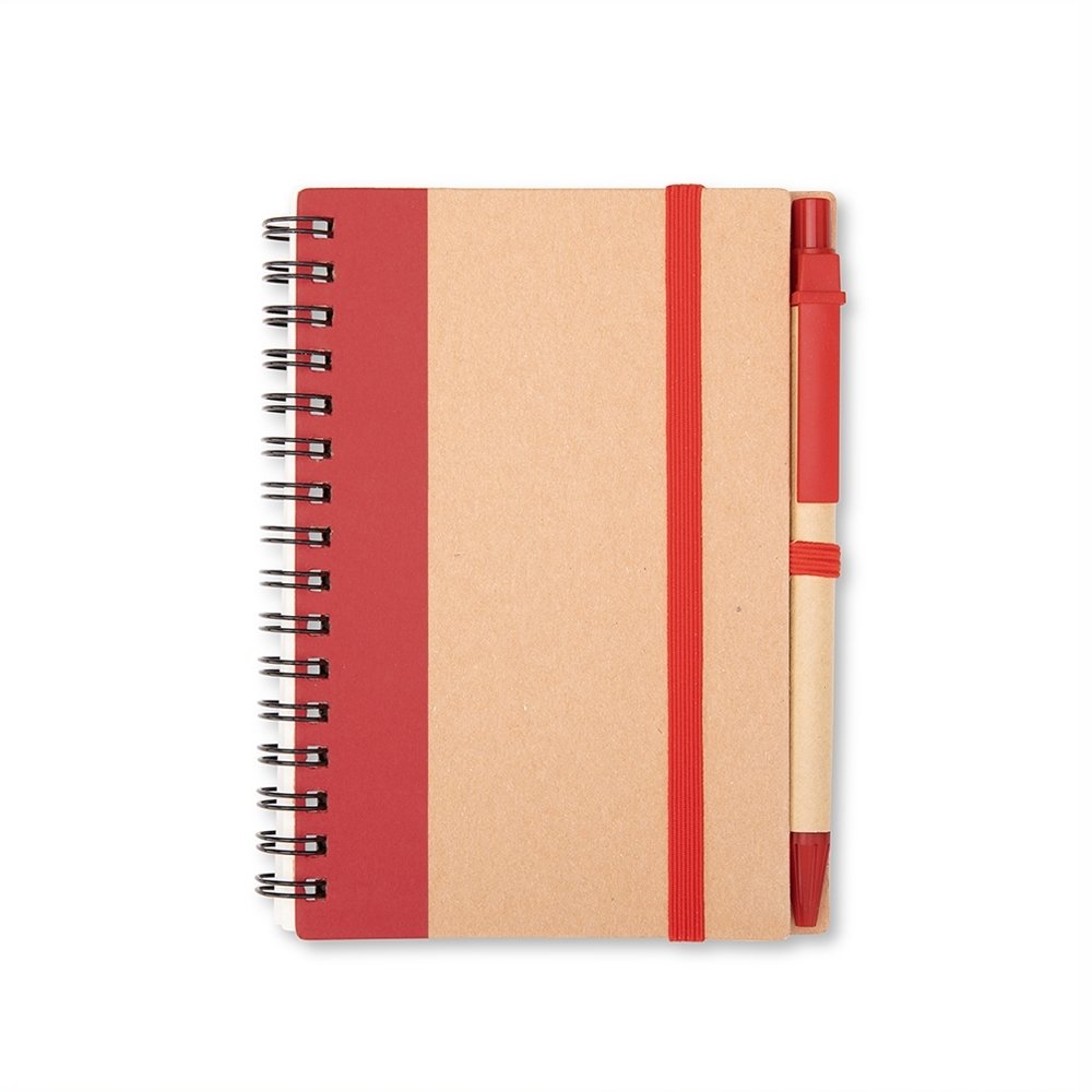 CADERNO ECOLÓGICO COM CANETA SPX-19136-VM NA COR VERMELHO