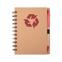 CADERNO ECOLÓGICO COM CANETA SPX-19135-VM NA COR VERMELHO