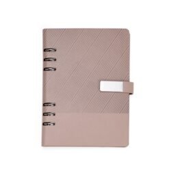 CADERNO FICHÁRIO COURO SINTÉTICO SPX-19140-BEG NA COR BEGE
