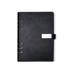 CADERNO FICHÁRIO COURO SINTÉTICO SPX-19140-PRE NA COR PRETO