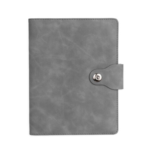 Caderno Personalizado Fichário Pu na cor cinza