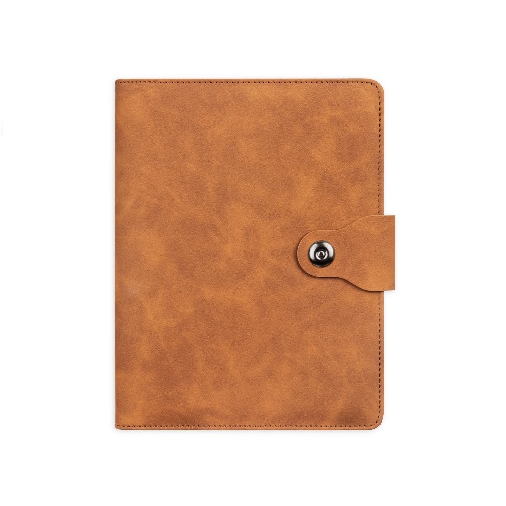 CADERNO FICHÁRIO PU SPX-19148-MAR NA COR MARROM