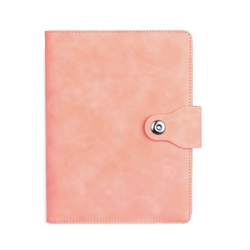 Caderno Personalizado Fichário Pu na cor rosa
