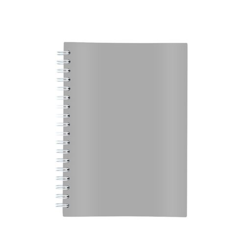 Caderno Personalizado Laminado Com Pauta na cor cinza