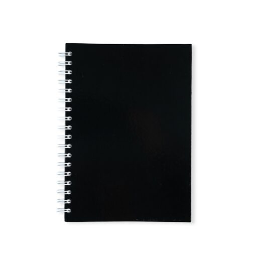 Caderno Personalizado Laminado Com Pauta na cor preto