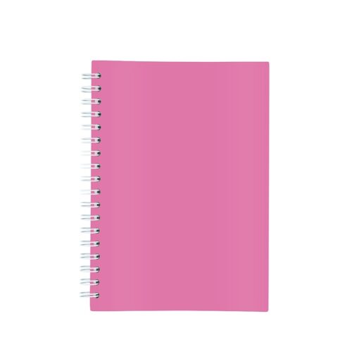 Caderno Personalizado Para Empresas Laminado Com Pauta na cor rosa