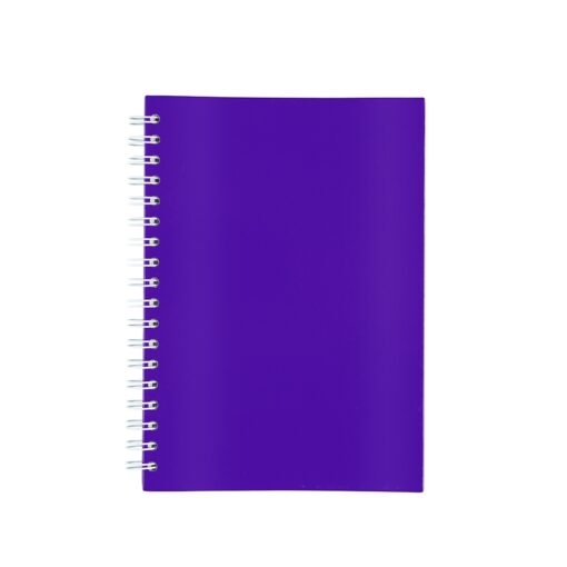 Caderno Promocional Laminado Com Pauta na cor roxo