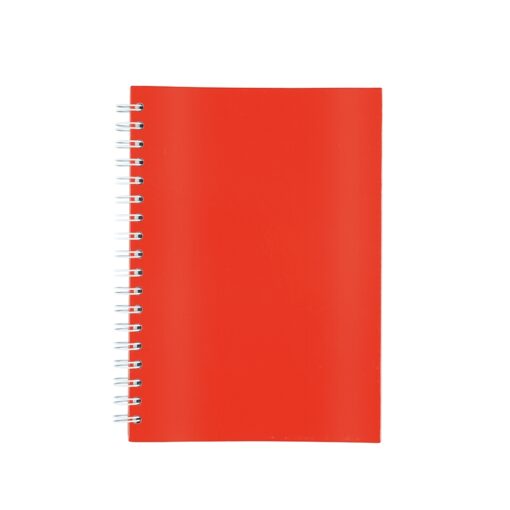 Caderno Para Brindes Laminado Com Pauta na cor vermelho
