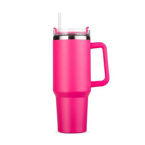 Caneca Personalizada Térmica 1,2L na cor rosa