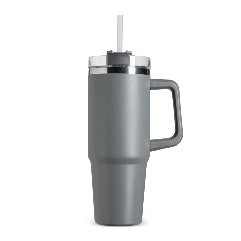 Caneca Personalizada Inox 900Ml Chumbo Cinza - Chumbo /Cinza
