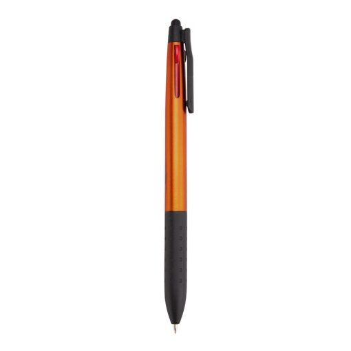 Caneta Personalizada Plástico - Laranja/Preto