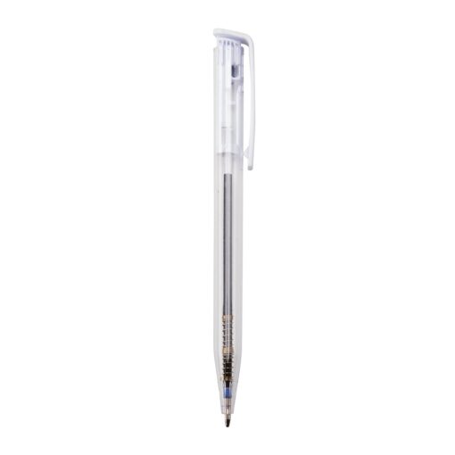 Caneta Personalizada Plástica - Transparente/Branco SPX-13630T-TRA/BCO