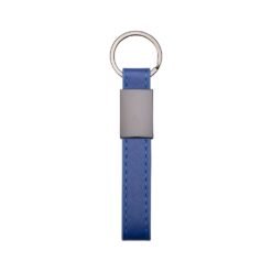 CHAVEIRO METAL COM COURO SINTÉTICO SPX-19149-AZU NA COR AZUL