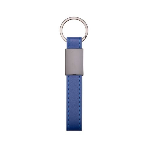 CHAVEIRO METAL COM COURO SINTÉTICO SPX-19149-AZU NA COR AZUL