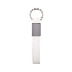 CHAVEIRO METAL COM COURO SINTÉTICO SPX-19149-BCO NA COR BRANCO
