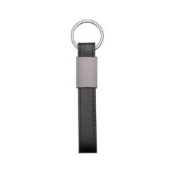 CHAVEIRO METAL COM COURO SINTÉTICO SPX-19149-PRE NA COR PRETO