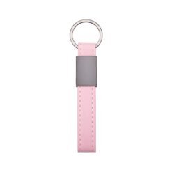 CHAVEIRO METAL COM COURO SINTÉTICO SPX-19149-ROS NA COR ROSA