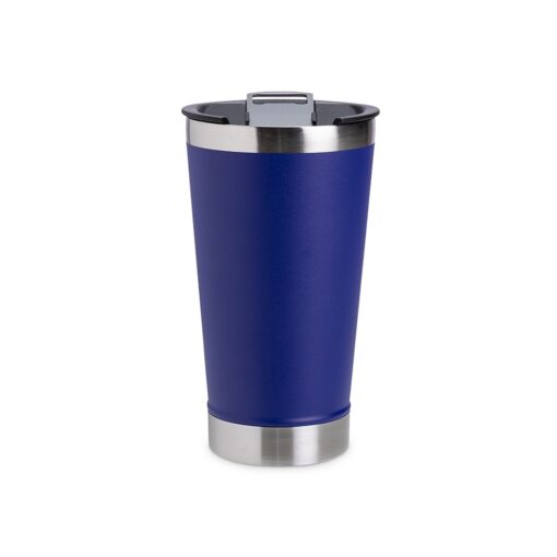 Copo Para Brindes Inox 500Ml Com Abridor na cor azul