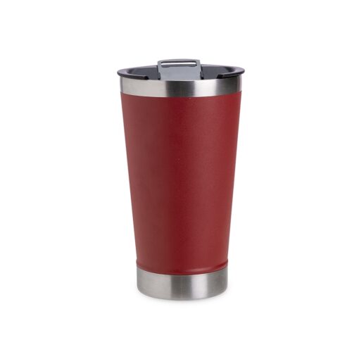 Copo Promocional Inox 500Ml Com Abridor na cor vermelho