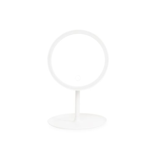 Espelho De Mesa Plástico Com LED | Produto Promocional na cor branco
