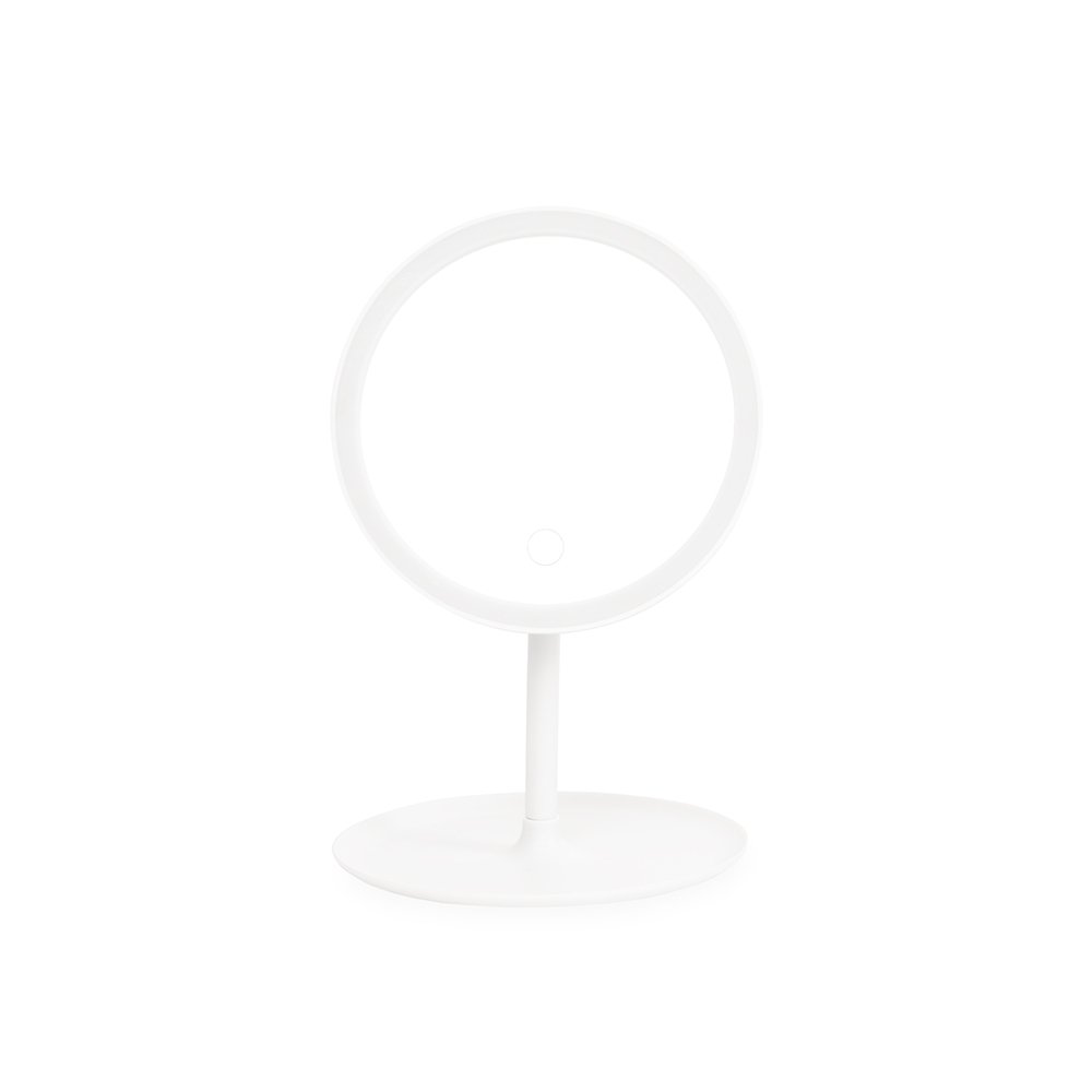 ESPELHO DE MESA PLÁSTICO COM LED SPX-18981A-BCO NA COR BRANCO