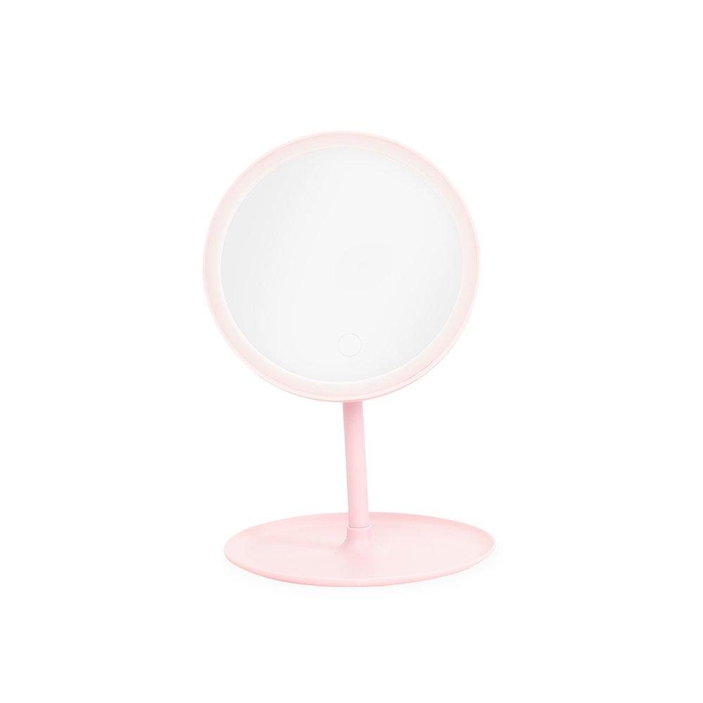 ESPELHO DE MESA PLÁSTICO COM LED SPX-18981A-ROS NA COR ROSA