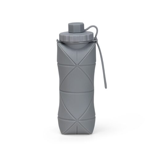 Garrafa Personalizada Silicone 600Ml - Cinza