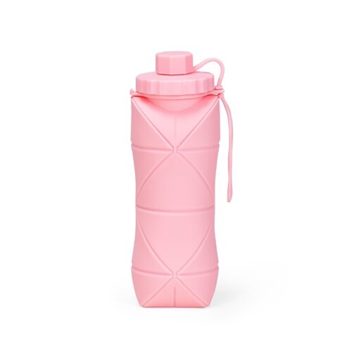Garrafa Personalizada Silicone 600Ml - Rosa | Brindes Brasil