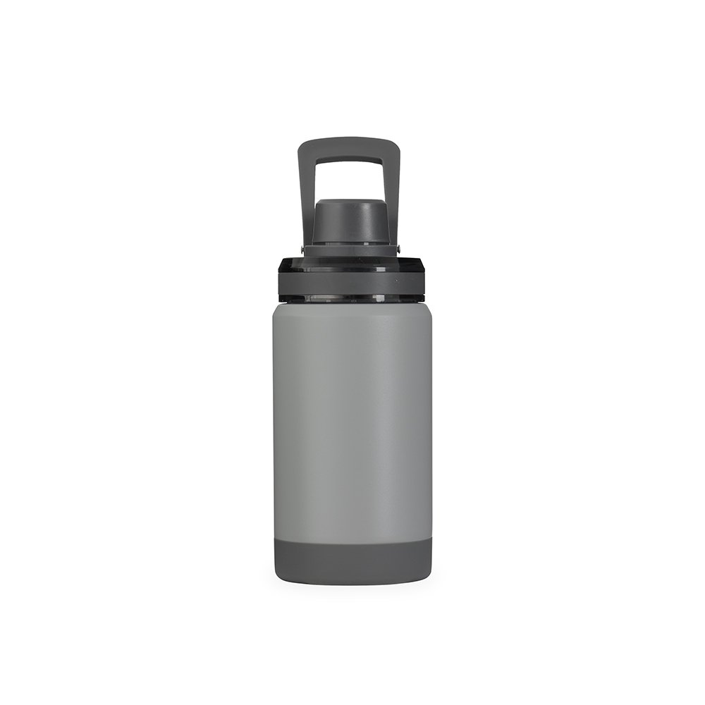 Garrafa Personalizada Inox 400Ml - Cinza/Preto
