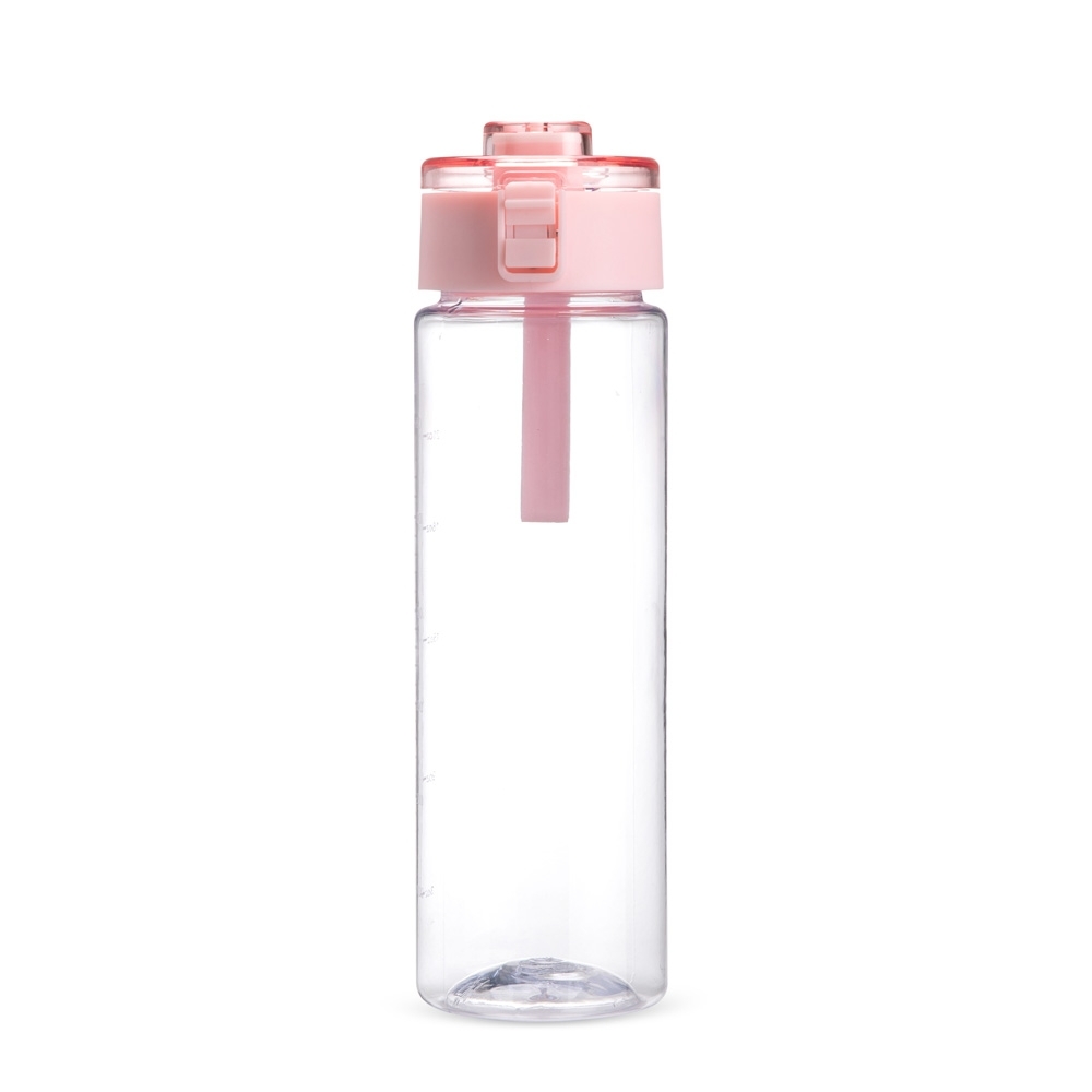 Garrafa Personalizada Plástica 750Ml - Transparente/Rosa