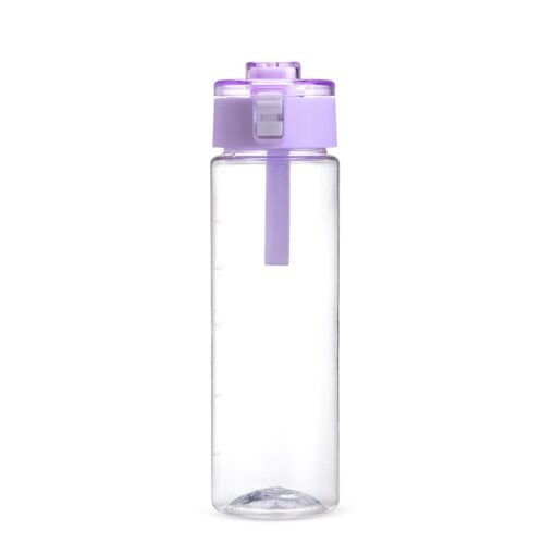 Garrafa Com Logo Plástica 750Ml - transparente com detalhes em roxo