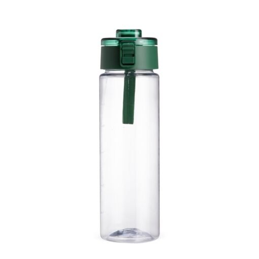 Garrafa Personalizada Para Empresas Plástica 750Ml - transparente com detalhes em verde