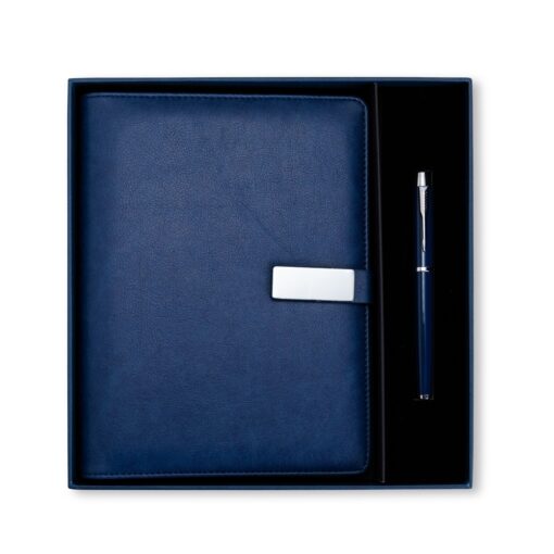 Kit Executivo Personalizado Couro Sintético - Azul SPX-19145-AZU