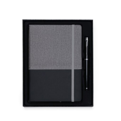 Kit Executivo Personalizado Metálica - Preto/Cinza