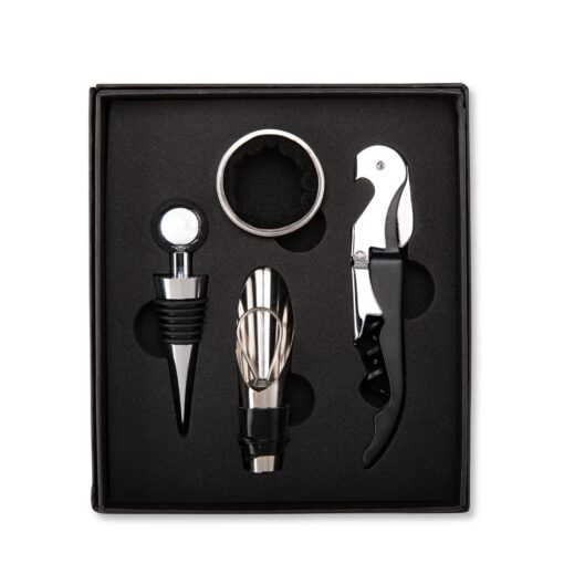 Kit Vinho Personalizado Inox - Preto SPX-19120-PRE