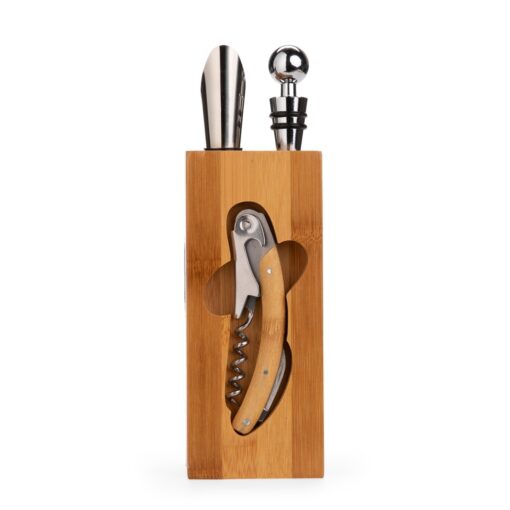 Kit Vinho Personalizado Inox - Madeira | Brindes Brasil