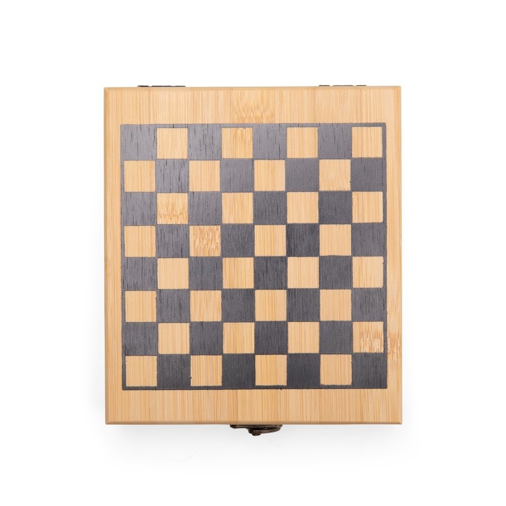 KIT VINHO XADREZ 4 PEÇAS SPX-19118-BMB NA COR BAMBU