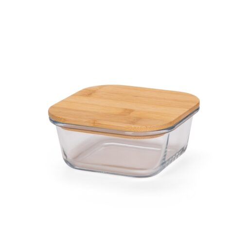 Marmita Personalizada Vidro 400Ml - Transparente/Bambu